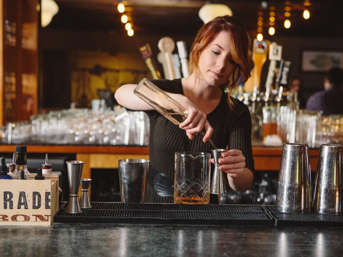 Bartender making a cocktail